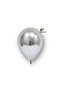 Small Mini Size Silver Color Chrome Balloon 50 Pieces 6 Inch 15 Cm Gray Silver Very Shiny Birthday Balloon - 4