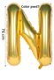 Foil Balloon Letter N Helium Balloon 76 cm Gold Color - Letter N Balloon - Letter Foil Balloon - 34 Inch