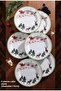 6 Person Porcelain 19cm New Year Patterned Cake Dessert Plate Plate Set