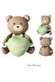 Retro Green Heart Brown Sitting Bear Foil Balloon with Love You Written - 2