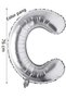 C Letter Balloon - 76 cm Gray Color - Foil Balloon