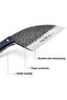 Cleaver Knife 7'' Japanese Knife w/ Sheath, AUS-8 Stainless Steel Korouchi Finish El Toro - 3