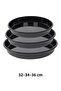 32-34-36 cm Set of 3 Black Glossy Enamel Round Oven Trays