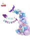 Purple Tail Balloon Foil Set Birthday Party Ornament with Mermaid Banner for Girls Kids - 3