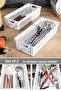Set of 2 Modular Cutlery - Kitchen Organizer Drawer Organizer Knife Holder Ladle White