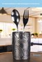 Countertop Spoon Holder Decorative Vertical Spoon Holder Cylinder Spoon Holder Antique Silver Color Model 12 - 5