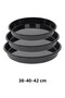 38-40-42 cm Set of 3 Black Glossy Enamel Round Oven Trays
