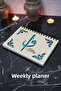 Wooden Undated Schedule Book with Elif Vav Written - Infinite Agenda - Weekly Planner (A5)