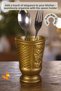 Countertop Spoon Holder Modern Countertop Spoon Holder Decorative Vertical Spoon Holder Antique Gold Color Model 9 - 2