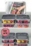 8-Piece 3-Compartment Rectangular Storage Container 1.15 Liters Anthracite