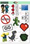 Set of 2 Game Themed Pvc Stickers - for Phone, Tablet, Laptop, Notebook, Notebook, Agenda - 3