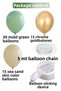 30 Mold Green 15 Chrome Gold 15 Sea Sand Pastel Skin Color Birthday and Engagement Balloon Chain Set - 2