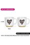 2-Piece Printed Coffee Mug 490mL ''HAPPY DAY WITH HEART'', Ceramic Coffee Mug with Handle - 3