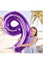 9 Nine Number Purple Foil Balloon 32"-34" Inc 80 Cm - 2
