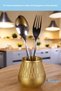 Countertop Spoon Holder Decorative Vertical Spoon Holder Cylinder Spoon Holder Gold Color Model 3 - 5