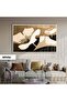 Amazing |   Bronze-Black Abstract Flower Model (Gardenia) | Framed Tempered Glass Table Single Horizontal