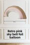 3 Year Birthday Cream Bow Tie Bear Balloon Set with Pink Rainbow and 10 Balloons - 3