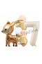 7 Year Old Deer Balloon Set - Cute Gazelle and Cream Number Birthday Set