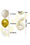 Birthday Balloon Set 🎂 |   Gold 🤍   White 🤎   Sea Sand |   Foil Balloon and Banner Including Numbers! - 2