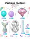Mermaid Tail Seashell 102cm Silver Number Balloon Mermaid Mermaid Concept Balloon Set - 2