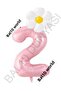 Pink Number and White Daisy Foil Balloon Set Age 2