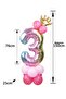 Number Balloon Welcome Set 7 Years Old Rainbow Colors Number Balloon Gold Crowned 7 Number Balloon - 3