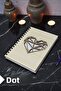 Heart Themed Wooden Cover Notebook - Dotted Notebook - Agenda - School Notebook (A5 - 120 Pages)