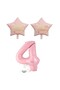 Renaissance Pink Star Balloon Set with'Hány Birthday' Writing for Age 4