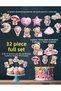 Pink Baby Girl 32 Piece Gender Party Baby Shower Banner Cake Toothpick Cupcake Ornament Set Mevlit