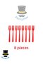 Red Plastic Fork Set of 8