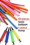 40 Sausage Balloons and 1 Mini Balloon Pump |   Mixed Color Sausage Balloon for Party Set of 40