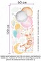 Flying Rabbit in Balloon Moon Stars and Hearts Kids Room Sticker Set - 4