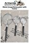 Metal Magnifying Glass 75 mm 1 Piece 6X with Plastic Handle Frame 7.5 cm Magnifying Eyepiece School Bureau Office Chrome Plated - 6