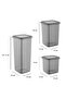 Set of 18 Labeled, Unbreakable Square Food Storage Container Anthracite 6X 1,75 Lt/1,2 Lt/0,55 Lt - 2