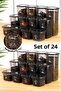 24-Piece Peggy Square Storage Container with White Screen Printing Label 8x (0.55 LITER, 1.2 LITER, 1.75 LITER) Anthracite