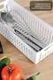 Set of 2 Modular Cutlery - Kitchen Organizer Drawer Organizer Knife Holder Ladle White - 5