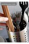 Countertop Perforated Spoon Holder Fork and Knife Holder Ergonomic Stainless Steel 11X13 cm - 3