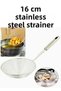 16cm Stainless Steel Frying Colander Oil Drainer Steel Wire Scoop