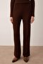 Brown Square Collar Body Hugging Knitwear Bottom - Top Set Twoaw26Au00054 - 4