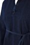 Koyu Mavi Oversize/Bol Kesim Bağlamalı Büyük Beden Denim Gömlek TBBAW26AX00003 - 6