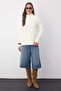 Wardrobe Essentials Ecru Wool Blended Wide Fit Soft Textured Knitwear Sweater |   Twoaw26Kz000630 - 2
