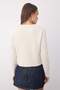 Wardrobe Essentials Ekru Crop Düğme Detaylı Yumuşak Dokulu V Yaka Yünlü Triko Hırka TWOAW26HI00013 - 4