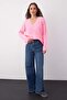 Wardrobe Essentials Pembe Yumuşak Dokulu Fitilli Triko Kazak TWOAW26KZ00078 - 2