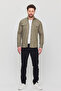Slim Fit Men's Denim Shirt Light Khaki - 5