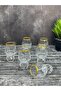 6-Person Gilded Glass Diamond Footed Coffee Side Glass Cup 50ml - 2