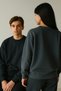 Lenithra Basic Oversize Smoked Unisex Sweatshirt