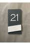 Anthracite Door Number White Detailed Plexiglass Self Adhesive Side Series 15X8 cm