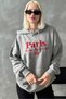 Gray Oversize Hooded Women's Sweatshirt Sh190 - 7