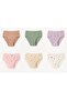 Girl's Derby Rib Patterned Cotton Panties Set of 6