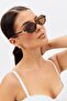 Miuxe Leopard Oval Frame Brown Glass Popular Sunglasses - 2
